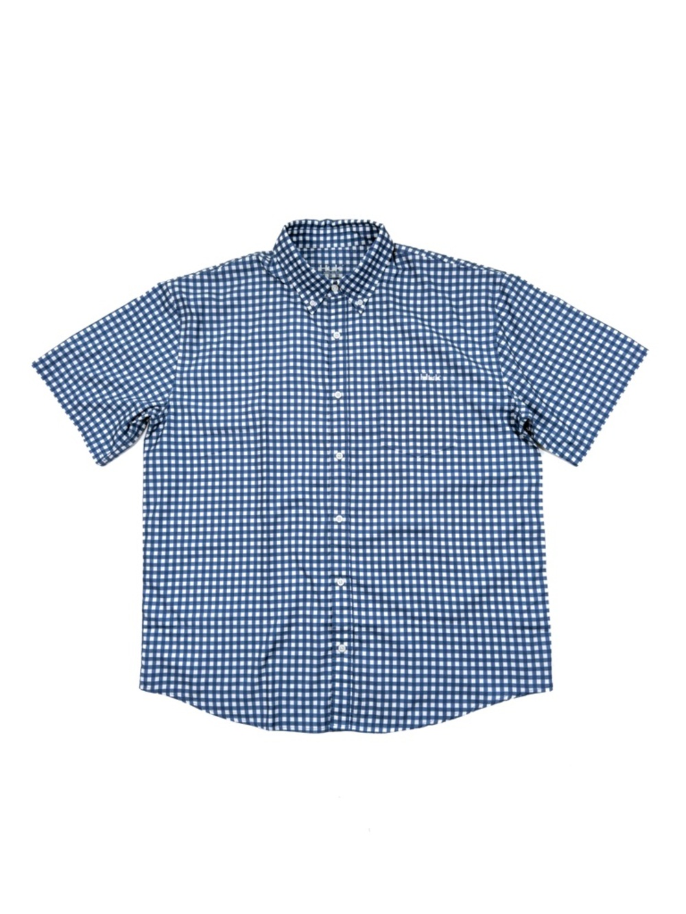 Huk Teaser Gingham Shirt Mens XL Performance Short Sleeve Blue White